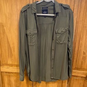 NWOT American Eagle Army Green Shirt Size Small